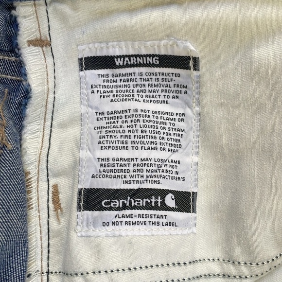 Carhartt FT Flame Resistant Jeans Blue Denim Men 38 x 30 Relaxed Fit FRB100 - Picture 9 of 11